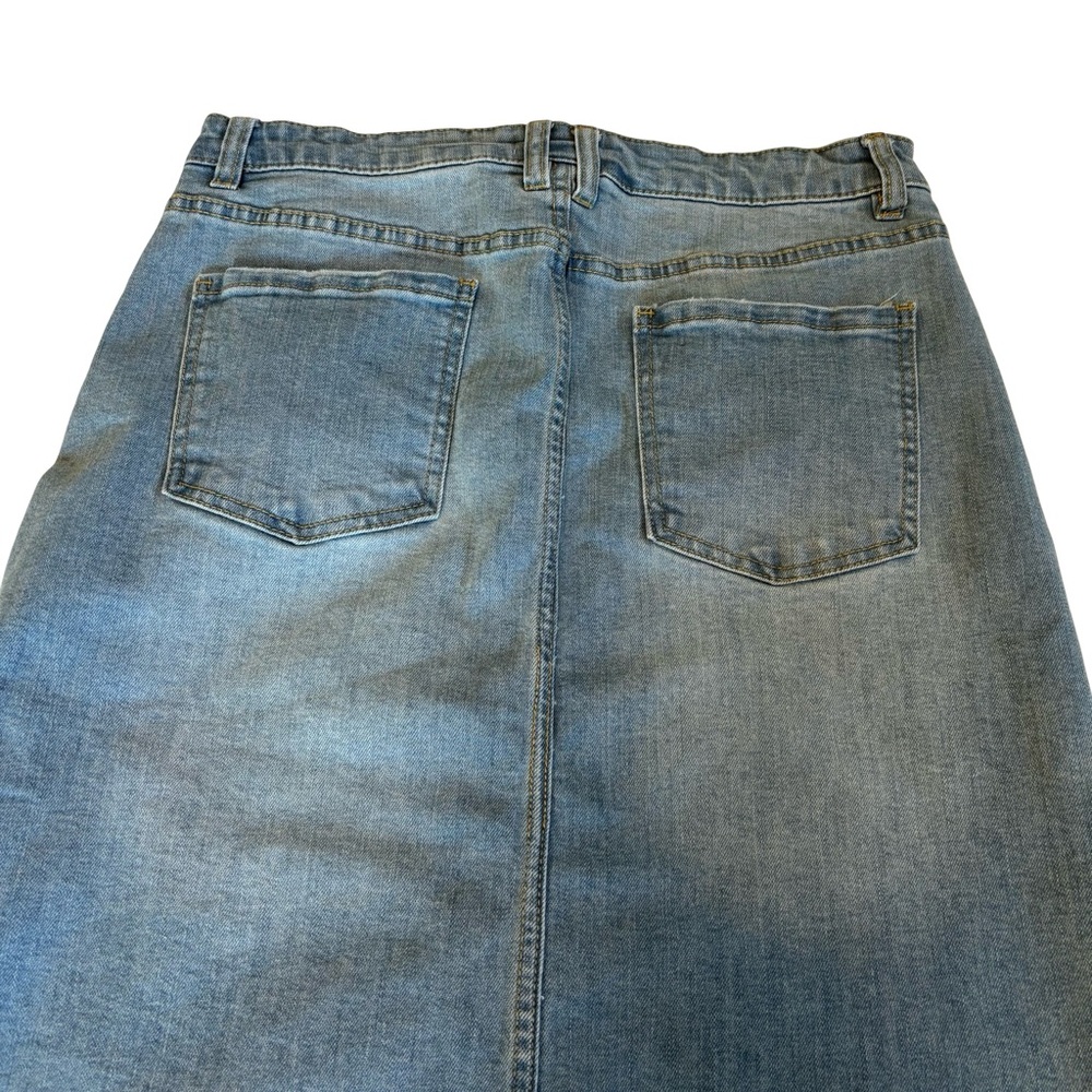 Denim A-Line Midi Stretch Skirt Size 10 Great Pre-Loved Condition - Picture 5 of 11